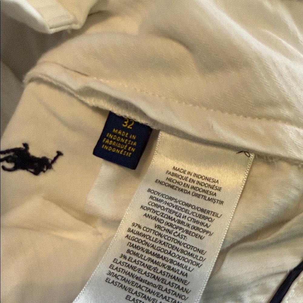 Polo by Ralph Lauren White Embroidered Polo Player Flat Front Shorts - Picture 14 of 14